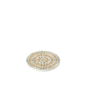 TRAY MOSAIC GLASS SILVER/GOLD SMALL