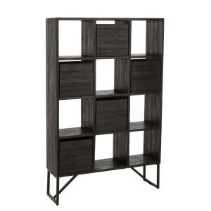 CABINET WITH DRAWERS RECYCLE TEAK BLACK