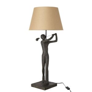 TABLE LAMP GOLFER POLYRESIN BLACK