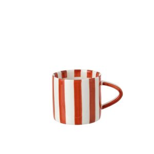 MUG STONEWARE COGNAC/WHITE