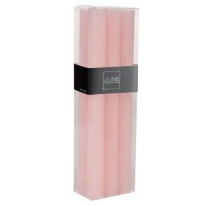 BOX 6 TABLE CANDLES POWD PINK -9H