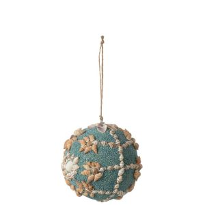 CHRISTMAS BAUBLE BEADS/SHELL AZURE BLUE/WHITE