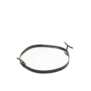 TRAY MIRROR IRON BLACK SMALL