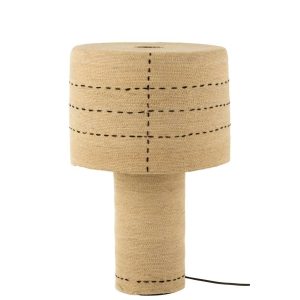 TABLE LAMP DOTTED LINES SEAGRASS NATURAL/BLACK