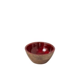 BOWL MANGO WOOD DARK RED/NATURAL SMALL