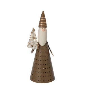 SANTA CLAUS LED IRON BROWN/WHITE LARGE