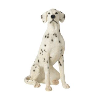 DOG DALMATIAN POLYRESIN WHITE/BLACK LARGE