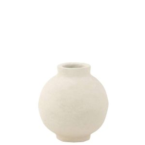 POT SMOOTH SPHERE PAPER MACHE WHITE