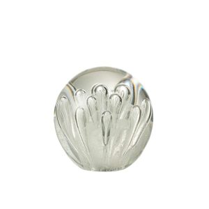 PAPERWEIGHT BUBBLES GLASS WHITE LARGE