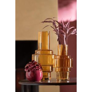 Vase glass i oker 36 cm