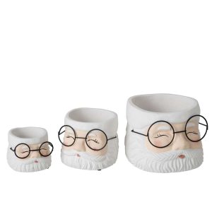 FLOWERPOT CEMENT WHITE/ECRU LARGE
