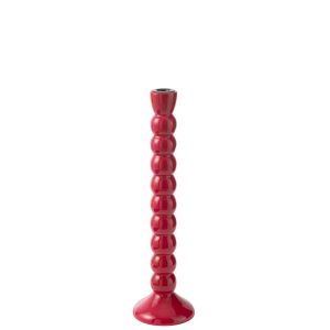 CANDLE HOLDER MANGO WOOD FUCHSIA
