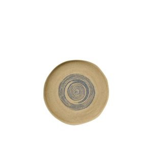 WALL OBJECT TRAY ROUND STRIPED SEAGRASS NATURAL/BLUE SMALL