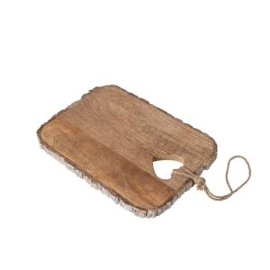 CUTTING BOARD HEART + BARK MANGO WOOD NATURAL MEDIUM