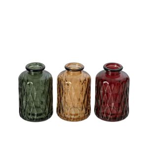 BOX OF 3 VASE GLASS MULTI
