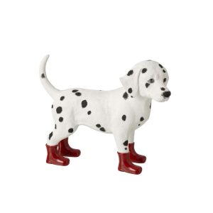 DALMATIAN RED BOOTS POLYRESIN MULTI