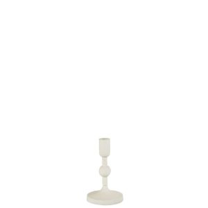 CANDLEHOLDER BALLS ALUMINIUM WHITE SMALL