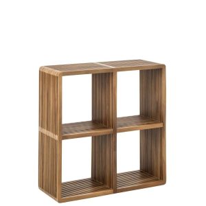 BOOKCASE SLATED RECYCLED WOOD NATURAL