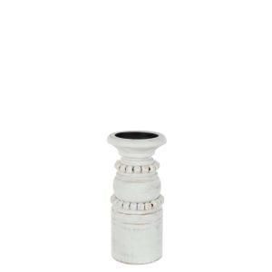 CANDLE HOLDER PILA PINEWOOD/METAL WHITE LARGE