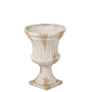 FLOWERPOT OUTDOOR MEDICI RIBBED MAGNESIUM ECRU/BEIGE