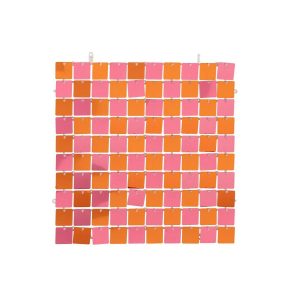 DECORATIVE PANEL SEQUIN SQUARE PET PINK/ORANGE
