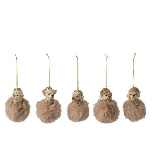 HANGER DOG POLYRESIN BEIGE ASSORTMENT OF 5