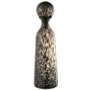 BOTTLE+PLUG DOT DECORATIVE HIGH GLASS BLACK LARGE