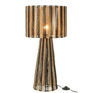 TABLE LAMP STRIPES STRINGS METAL/PAPER BLACK/NATURAL