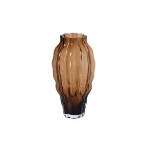VASE POD GLASS BROWN LARGE