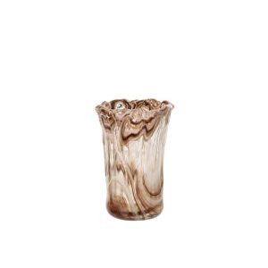VASE GLASS BEIGE/TRANSPARENT SMALL