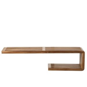 WALL SHELF SLATED RECYCLED WOOD NATURAL LARGE