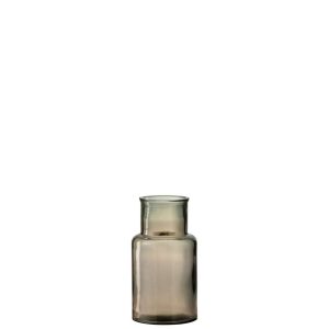 VASE CYLINDER GLASS LIGHT BROWN SMALL