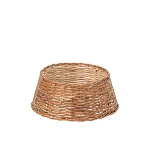CHRISTMAS TREE SKIRT WICKER NATURAL/RUST BROWN SMALL