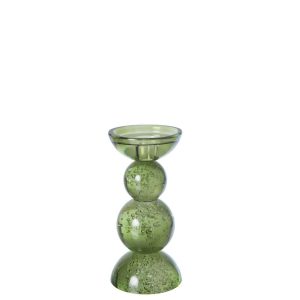 CANDLE HOLDER GLASS OLIVE SMALL