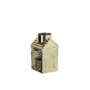 VASE HOUSE GLASS GOLD SMALL
