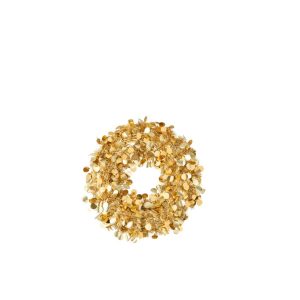 WREATH SPARKLING POLYSTYRENE GOLD SMALL