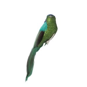 BIRD + CLIP FEATHER DARK GREEN/BLUE
