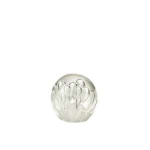 PAPERWEIGHT BUBBLES GLASS WHITE SMALL