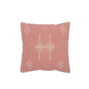 CUSHION DIAMONDS+ARROWS COTTON PEACH PINK