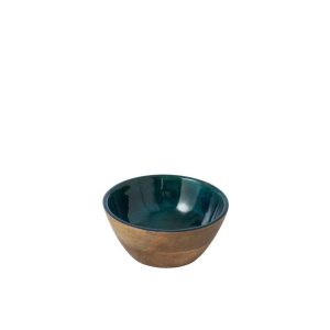 BOWL MANGO WOOD PETROL/NATURAL SMALL