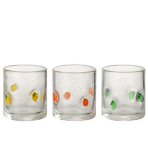DRINKING GLASS CITRUS FRUIT GLASS MIX SMALL ASSORTMENT OF 3