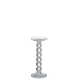 CANDLE HOLDER DROPS GLASS TRANSPARENT LARGE