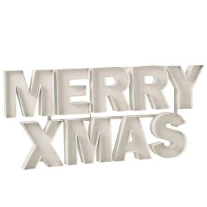 XMAS SIGN IRON WHITE