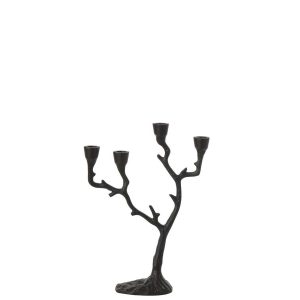 CANDLE HOLDER DEER ALUMINIUM BLACK