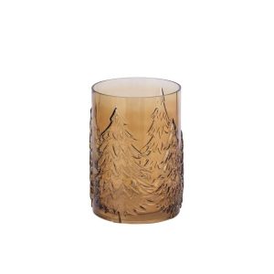 VASE TREE GLASS BROWN SMALL
