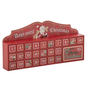 ADVENT CALENDAR WOOD RED/WHITE