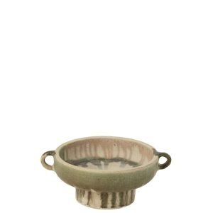 DECORATIVE TRAY CERAMIC OLIVE/LIGHT BEIGE