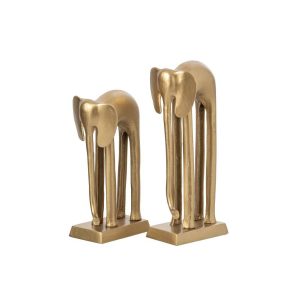 SET OF 2 ELEPHANT ALUMINIUM GOLD