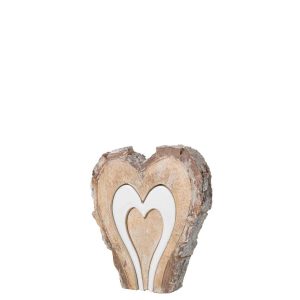 HEART MANGO WOOD NATURAL/WHITE SMALL