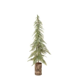 CHRISTMAS TREE WOODEN BASE POLYETHYLENE DARK GREEN/NATURAL MEDIUM